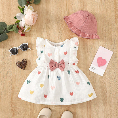 2-Piece Newborn Baby Love Print Dress set