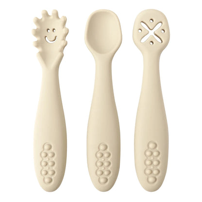 Silicone Baby Learning Spoons Feeding Utensils Set
