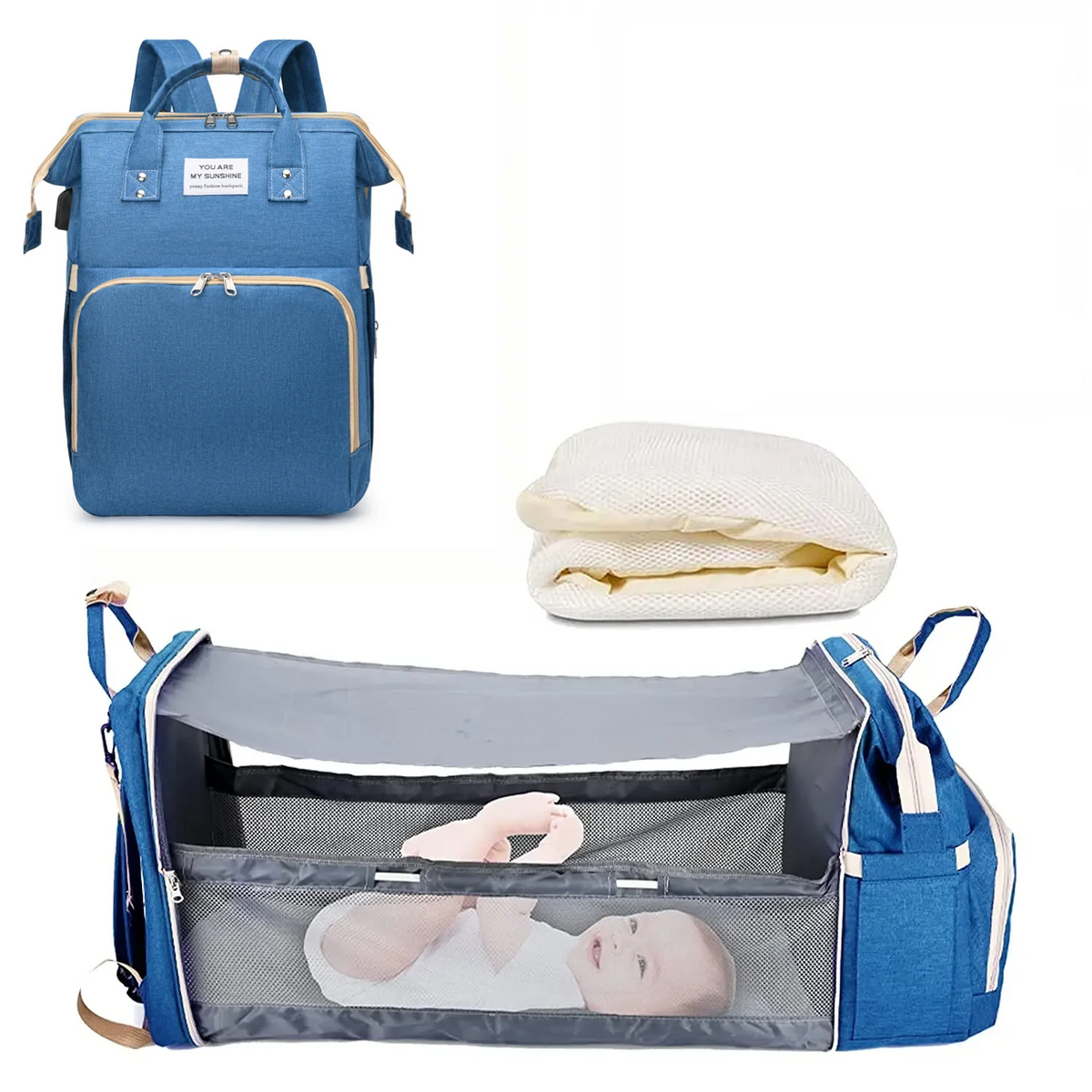 Multifunctional diaper bag backpack