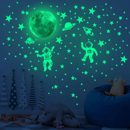 Glow In Dark Moon Stars Wall Stickers