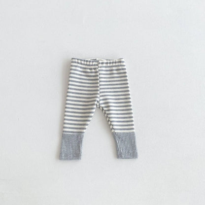 Cotton Spliced Striped Pants