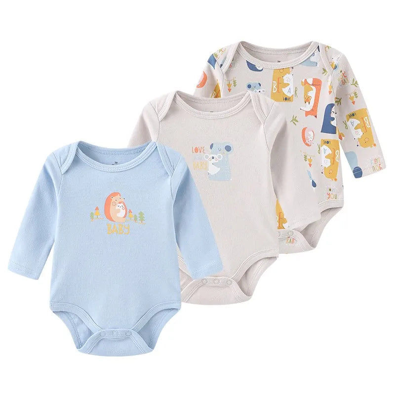 Long-Sleeve Cartoon Cotton Bodysuits