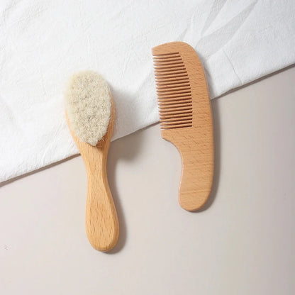 2-Piece Baby Beech Wood Brush Set