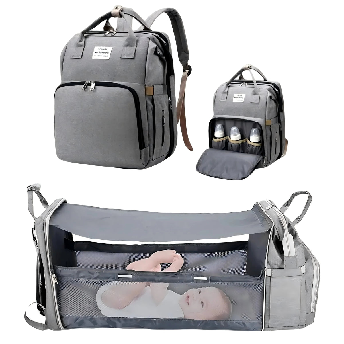 Multifunctional diaper bag backpack