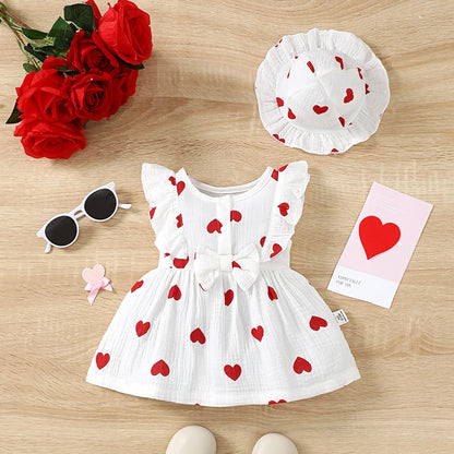 2-Piece Newborn Baby Love Print Dress set