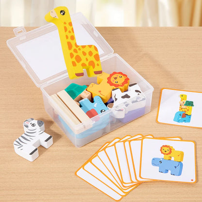 Animal Stacking Blocks Montessori Balance Puzzle Toy