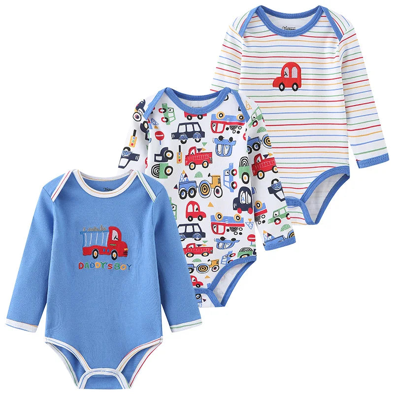 Long-Sleeve Cartoon Cotton Bodysuits