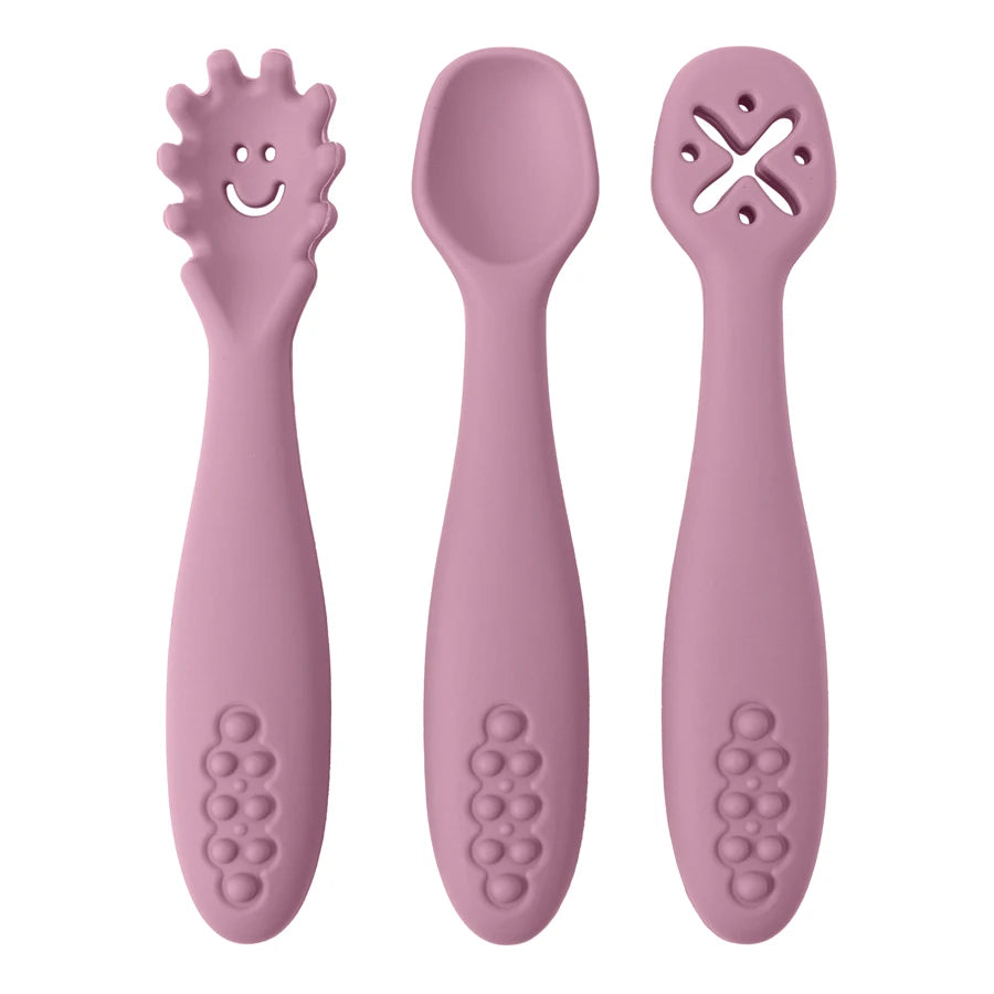 Silicone Baby Learning Spoons Feeding Utensils Set
