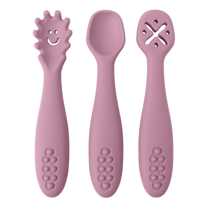 Silicone Baby Learning Spoons Feeding Utensils Set