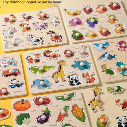 Montessori Wooden Geometry Puzzle Board Toy