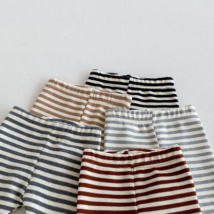 Cotton Spliced Striped Pants