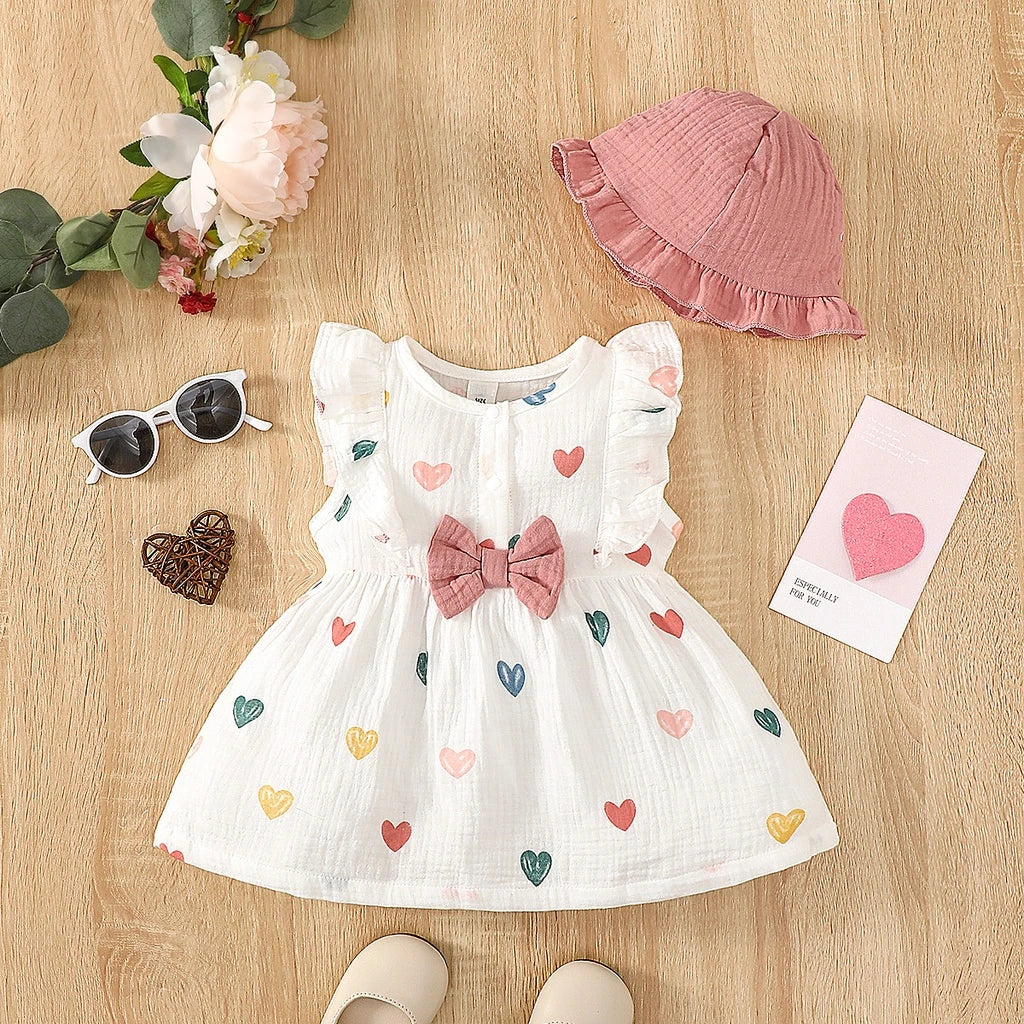 2-Piece Newborn Baby Love Print Dress set