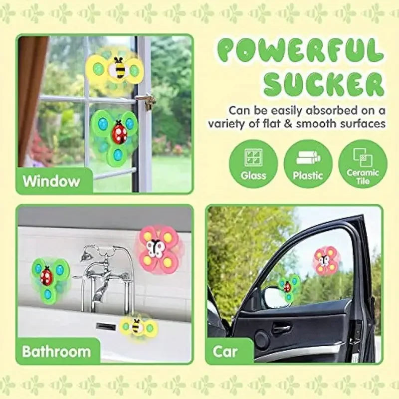 Suction cup spinning toy
