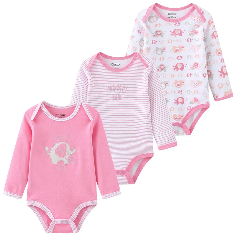 Long-Sleeve Cartoon Cotton Bodysuits