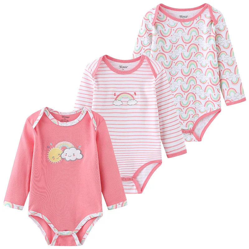 Long-Sleeve Cartoon Cotton Bodysuits