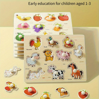 Montessori Wooden Geometry Puzzle Board Toy