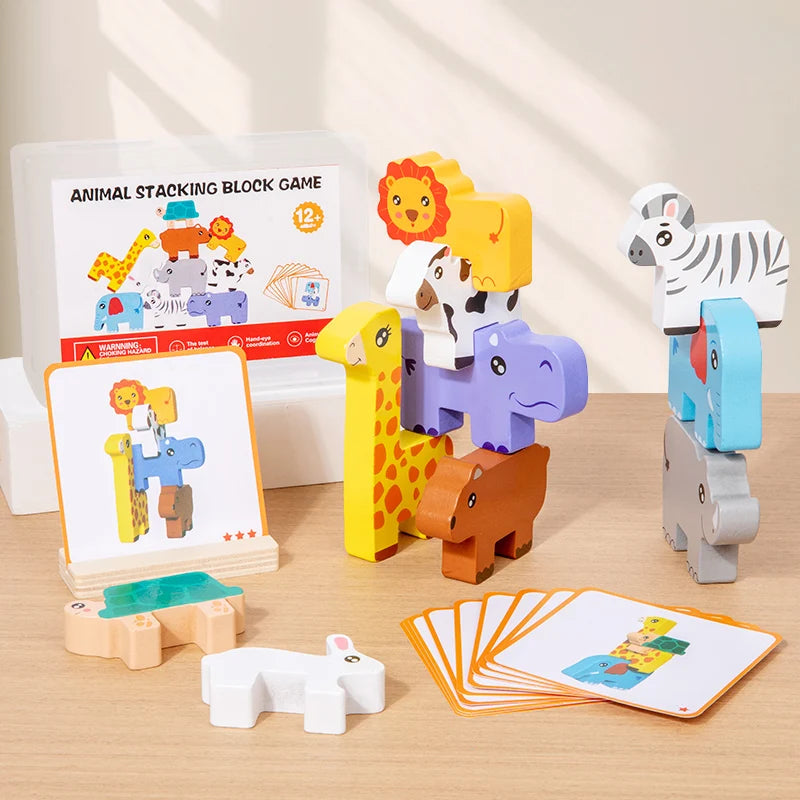 Animal Stacking Blocks Montessori Balance Puzzle Toy