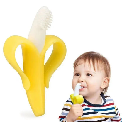 Silicone Banana Teether Training Toothbrush