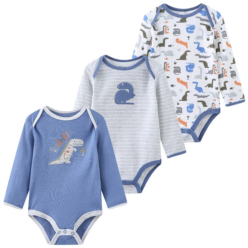 Long-Sleeve Cartoon Cotton Bodysuits