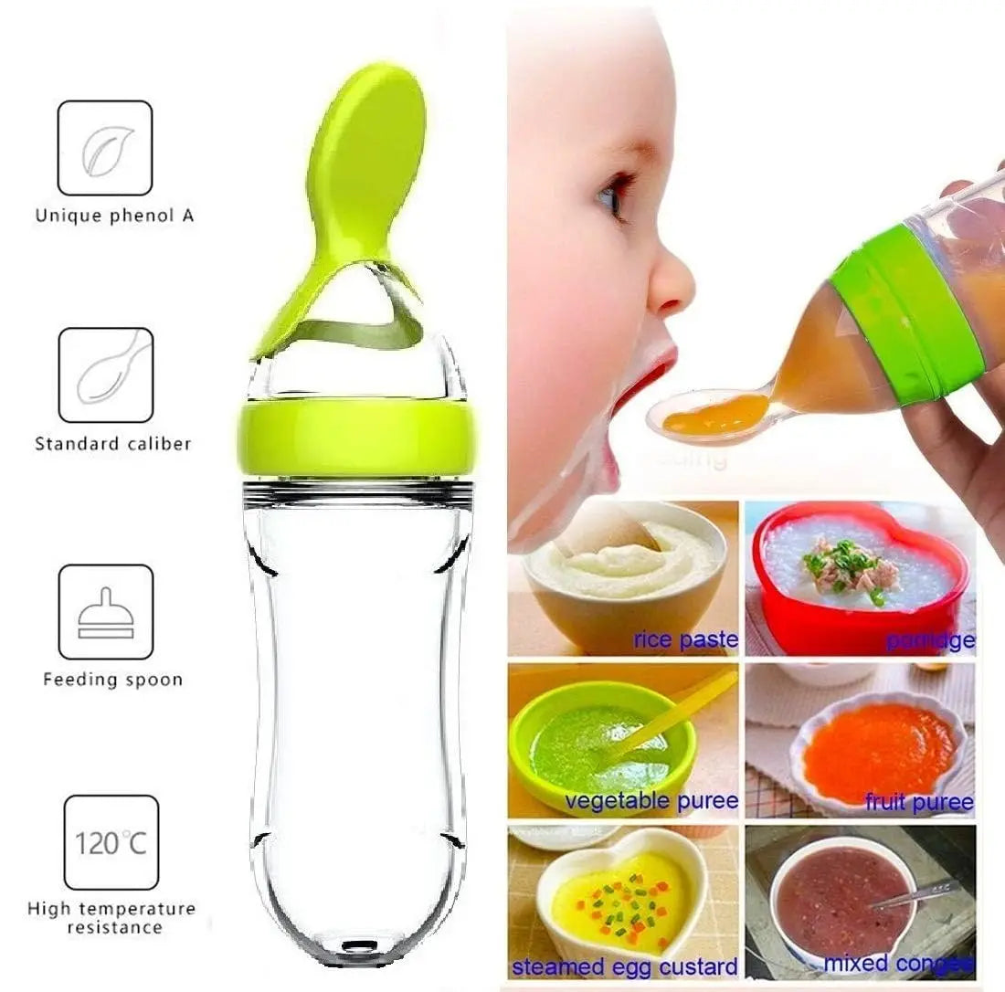 Silicone Squeeze Feeding Bottle Spoon