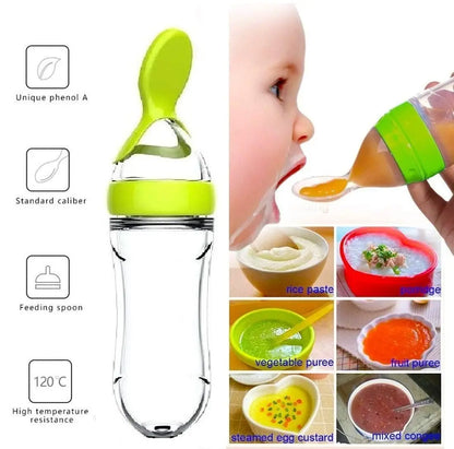 Silicone Squeeze Feeding Bottle Spoon