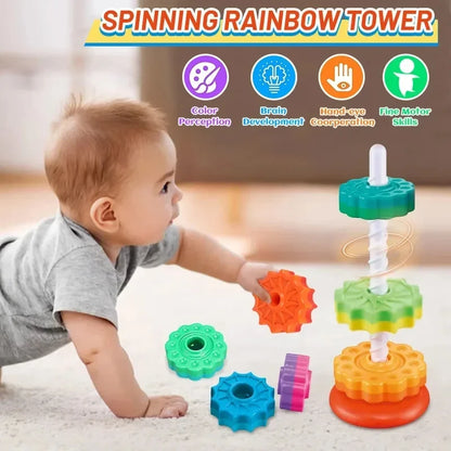 Colorful Stacking Rainbow Tower Puzzle Toy