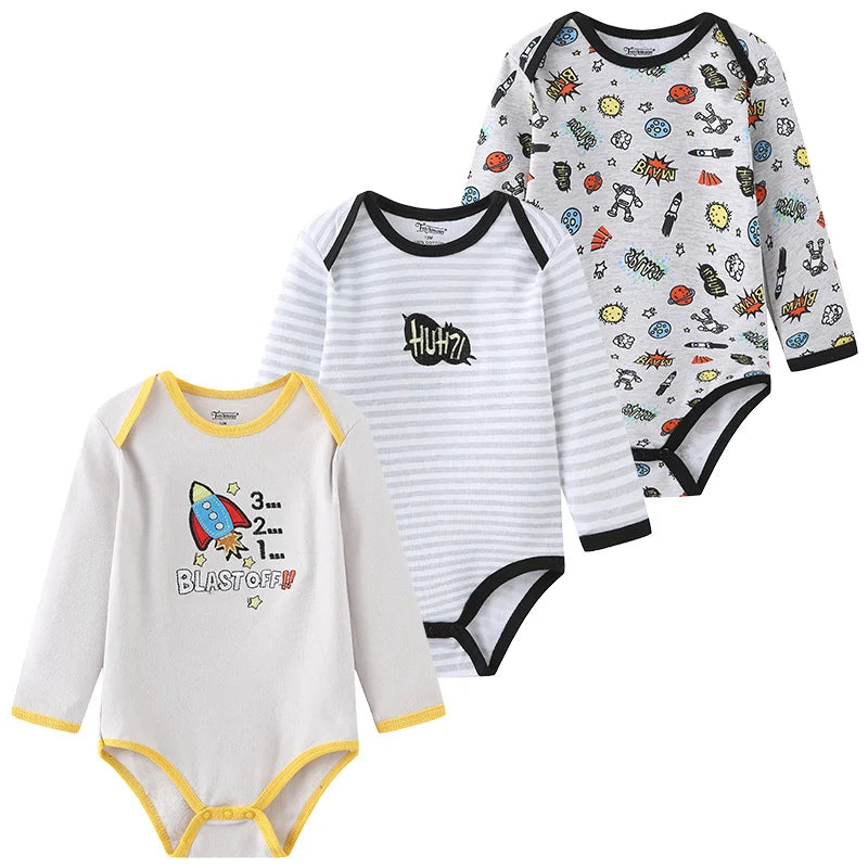 Long-Sleeve Cartoon Cotton Bodysuits