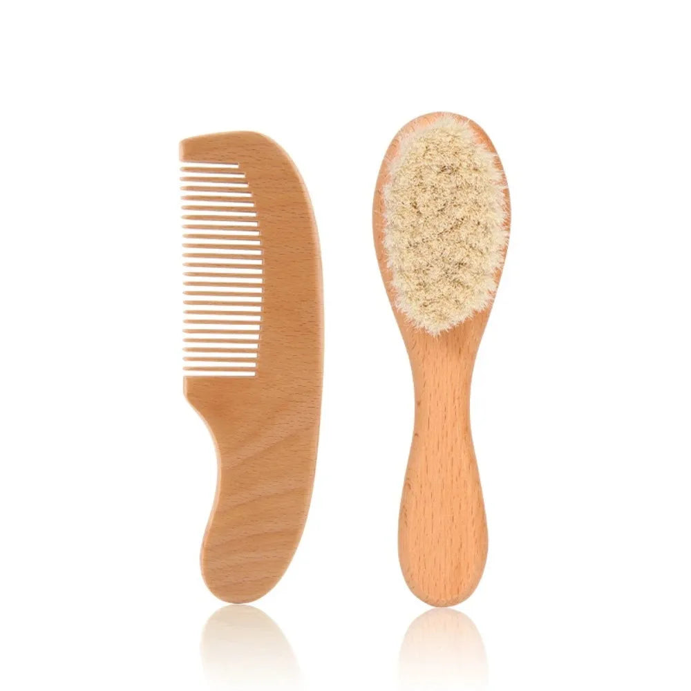 2-Piece Baby Beech Wood Brush Set
