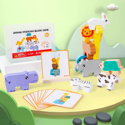 Animal Stacking Blocks Montessori Balance Puzzle Toy