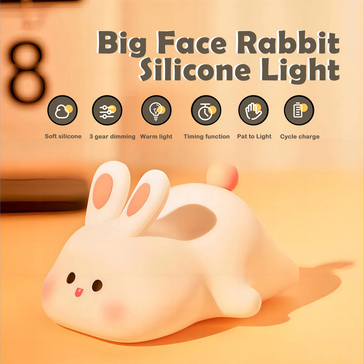 Cute Silicone Panda Rabbit LED Night Light