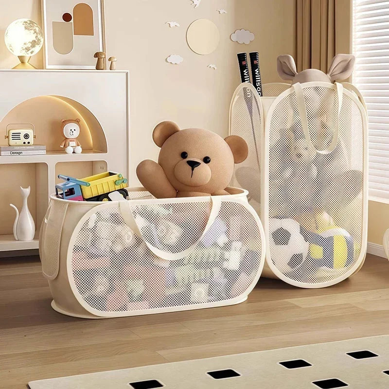 Foldable Mesh Toy Storage Baske