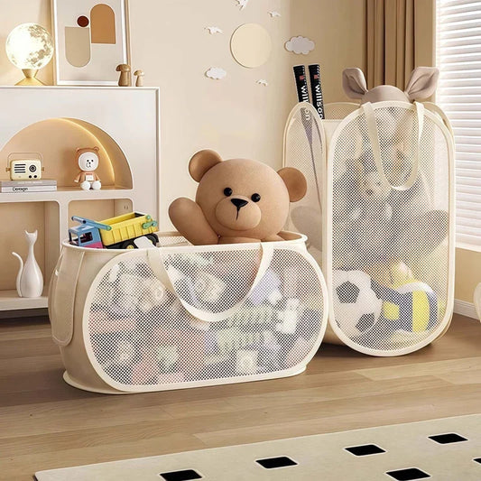 Foldable Mesh Toy Storage Baske
