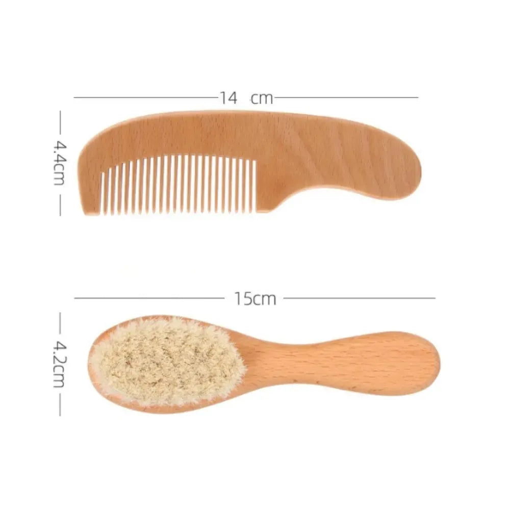 2-Piece Baby Beech Wood Brush Set