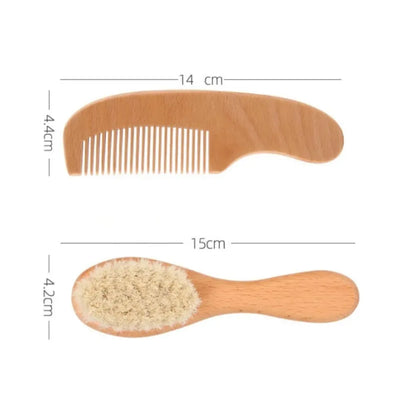 2-Piece Baby Beech Wood Brush Set