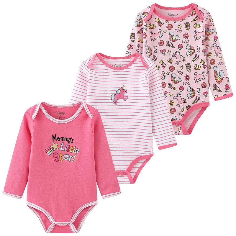 Long-Sleeve Cartoon Cotton Bodysuits