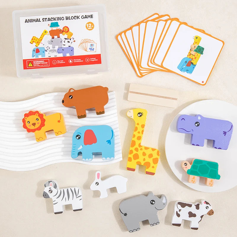 Animal Stacking Blocks Montessori Balance Puzzle Toy
